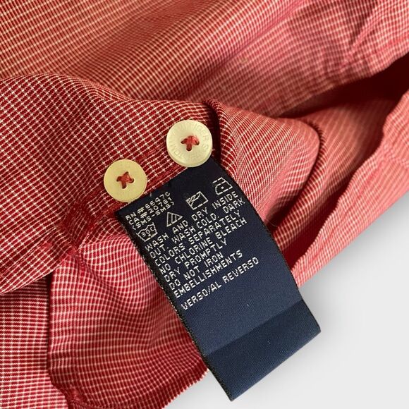 Tommy Jeans Red Checkered Cotton Short Sleeve Button Front Shirt size M - Picture 10 of 10